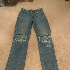 Blue Distressed Women's Jeans